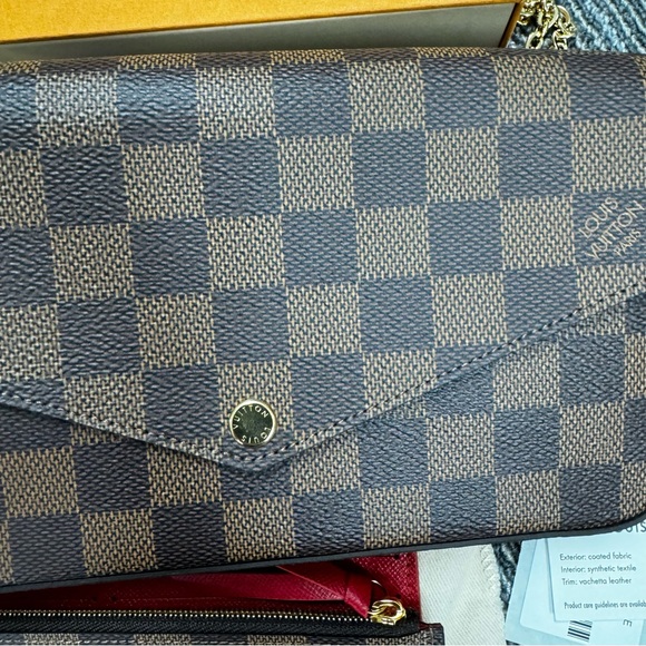 LOUIS VUITTON DAMIER EBENE FELICIE POCHETTE CLUTCH - Picture 12 of 16